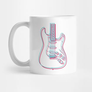 3D S-Style Electric Guitar Body Outline Mug